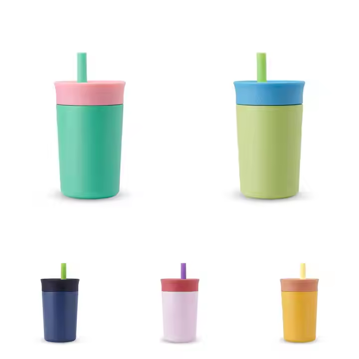 Custom Kids Insulated Stainless Steel Tumbler with Leak Proof Straw 360ml Modern BPA Free Kids Tumbler Cup for School