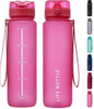 1000ml Tritan Direct Drinking Simple Plastic Water Bottle with Handle Rope and Pop up Lid