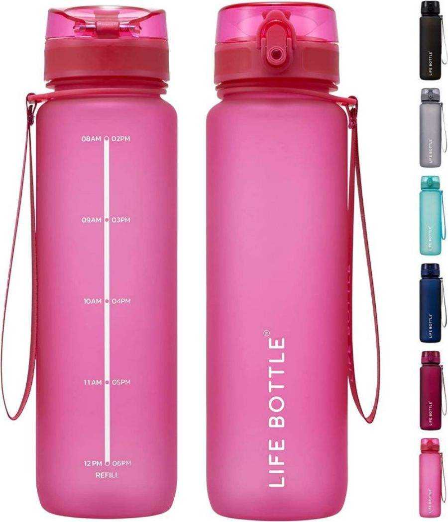 1000ml Tritan Direct Drinking Simple Plastic Water Bottle with Handle Rope and Pop up Lid