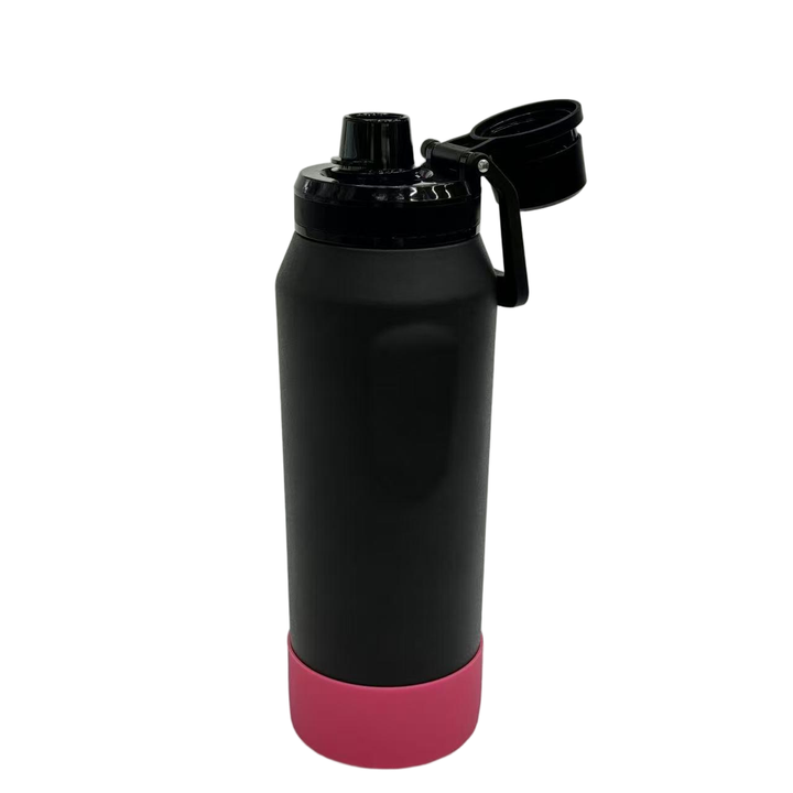 26oz Hot Sales BPA Free Portable Handle Stainless Steel Bottle Water with Anti slip Silicone Screw on Lid