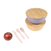 1280Ml Big Capacity Food Safe RPET Material Bowls With Bamboo Lid BPA Free Dishwasher Safe