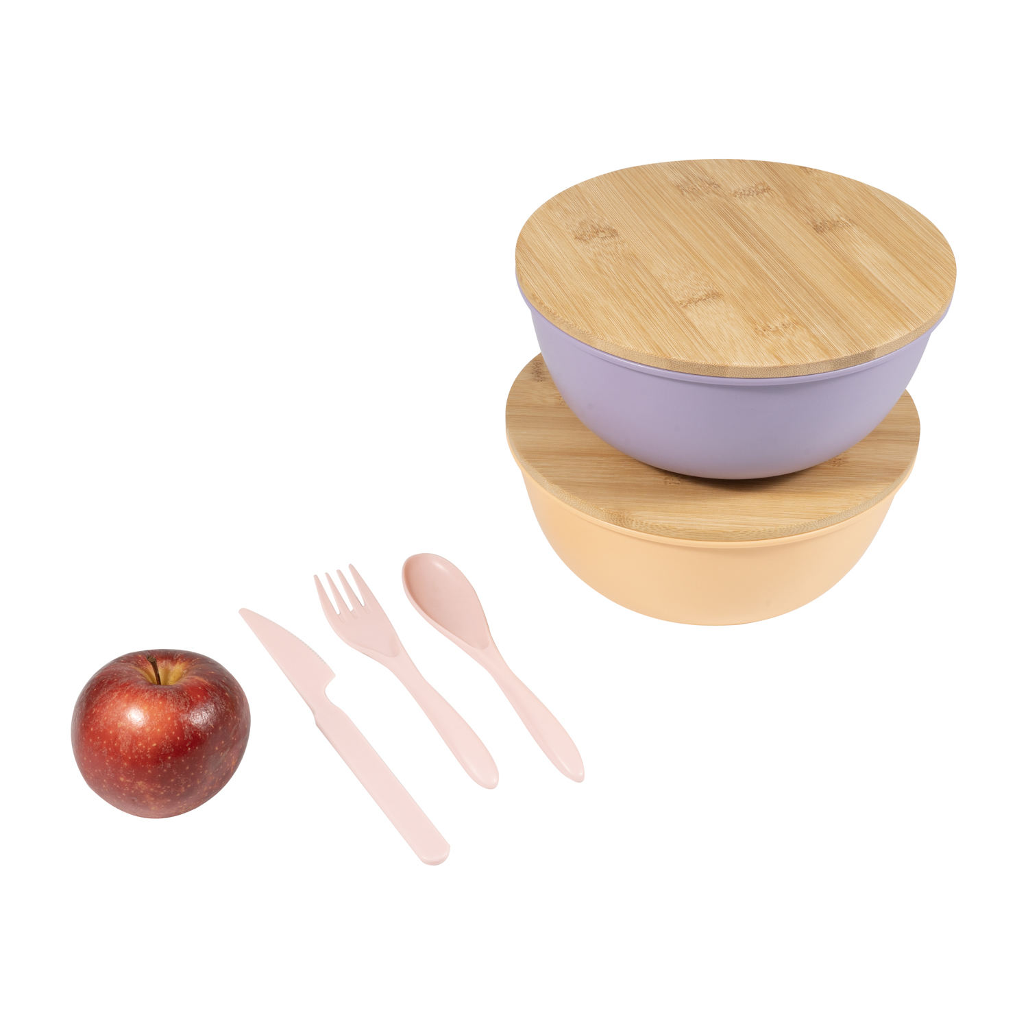 1280Ml Big Capacity Food Safe RPET Material Bowls With Bamboo Lid BPA Free Dishwasher Safe