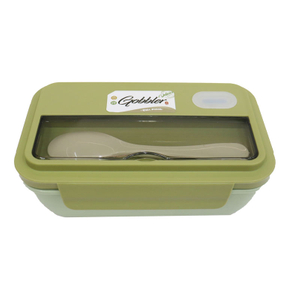 Cute and Portable Plastic Lunch Boxes with Spoons for Picnics Which Can Be Heated