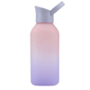 Custom logo and Color Direct Drinking with Handle Plastic Water Bottle Gradient Color square Water Cup