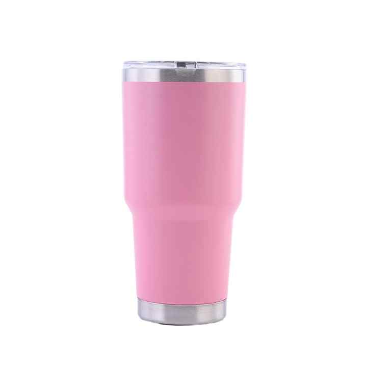 30oz Double Wall Insulated Powder Coated Tumblers Cup Personalized Stainless Steel 304 Vacuum Flask Cups With Lid
