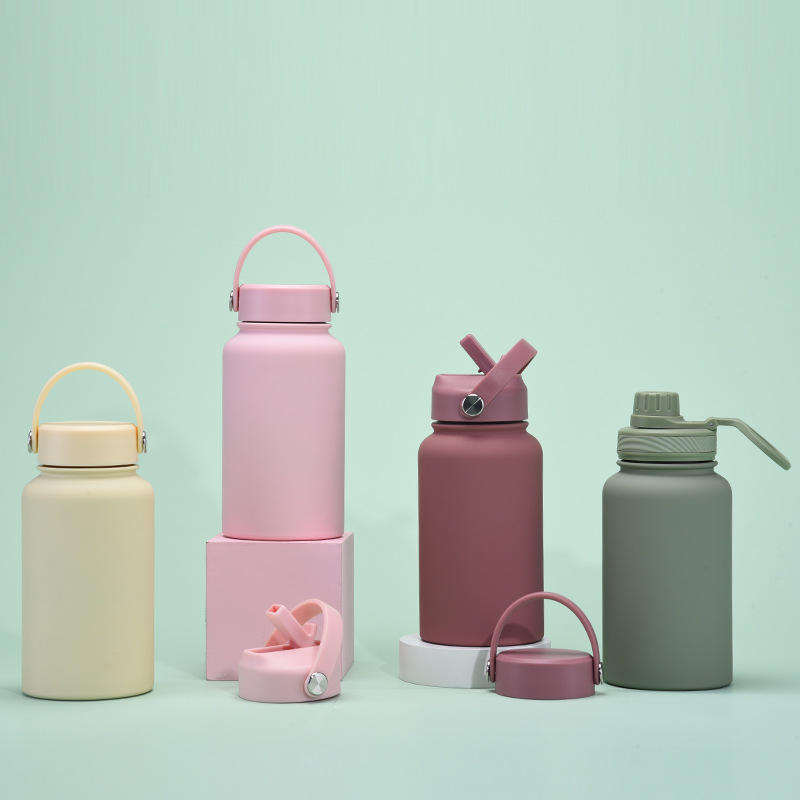 22oz/32oz/40oz Macaron Colors Double Wall Stainless Steel Vacuum Sports Water Bottle Insulated Flasks for Hot/cold Drinks
