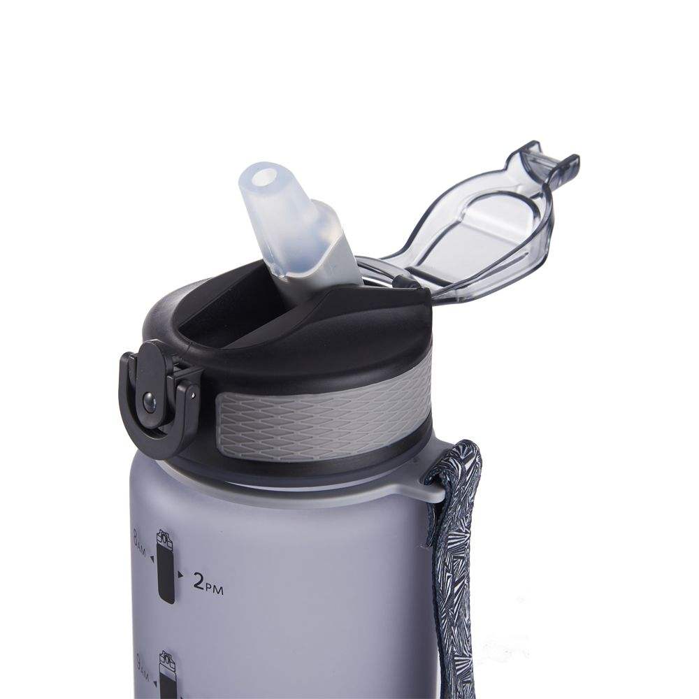 Customized logo Popular 32oz Sports Water Bottle with Time Scale Lines and a Straw