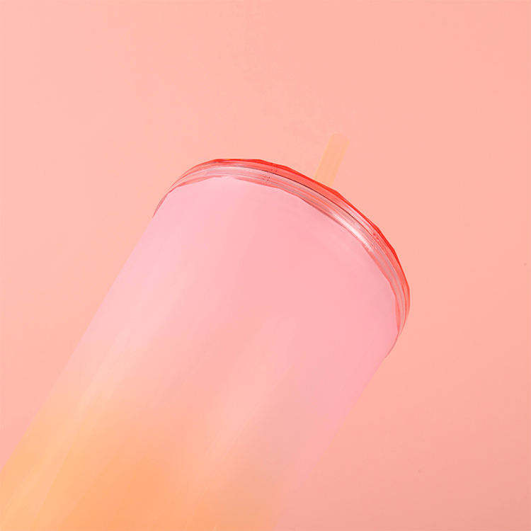 24oz High Quality Customized Nice Colorful Wide Mouth Plastic Tumbler Tumblers With Lids Straw