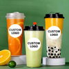 Wholesale Custom logo Disposable Plastic Cups with Lid 12oz 8oz 16oz PP Custom logo Hot or Cold Party Drinking Coffee Cups