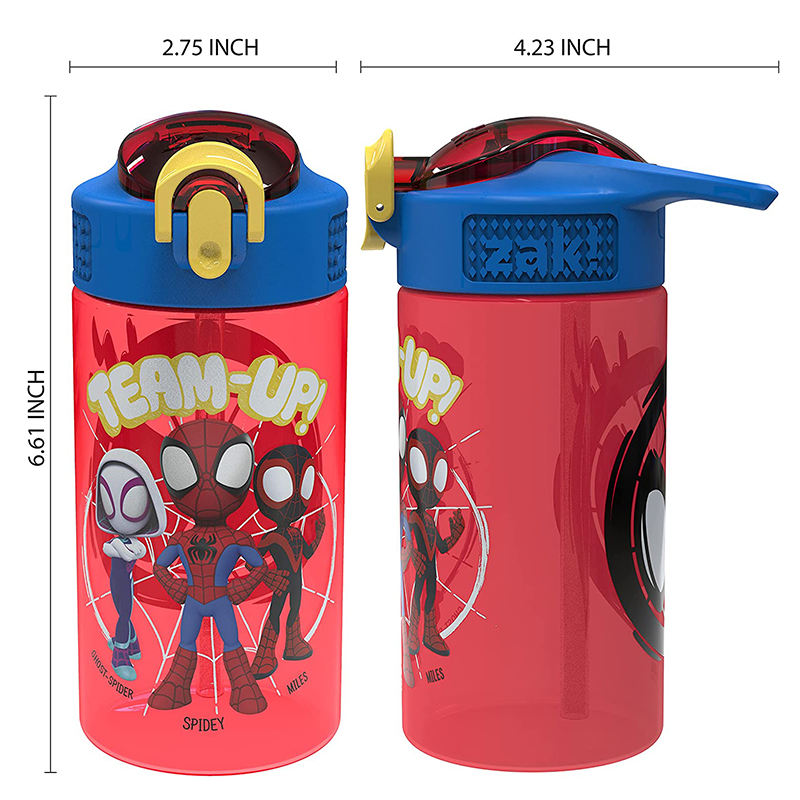 420ml Custom logo Printing Mist Spray Plastic Sports Water Bottle for School Kids