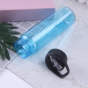 Custom logo Portable 700ml clear Plastic Drinking Suction Nozzle Straw Sports Water Bottle