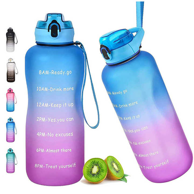 Botella Deporte Garrafa Motivacional 2L 2 Litr Set 3 Pcs Motivational 2 L Water Bottle With Time Stamps
