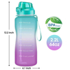 2.2L Large Motivational Gym Fitness Sports Plastic Water Bottle with Custom logo Motivation Bottle