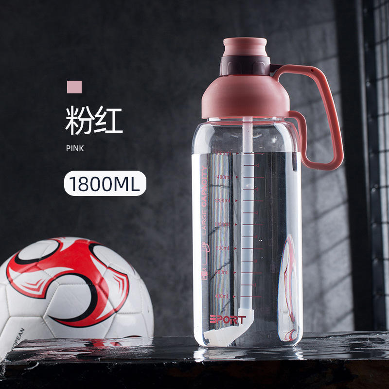 1.8L Wholesale Custom logo Bpa Free Plastic Gym Sport Plastic Water Bottles with Motivational Time Marker