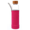 550ml Custom Log Bamboo Lid Fabric Sleeve Glass Water Bottle with Tea Infuser