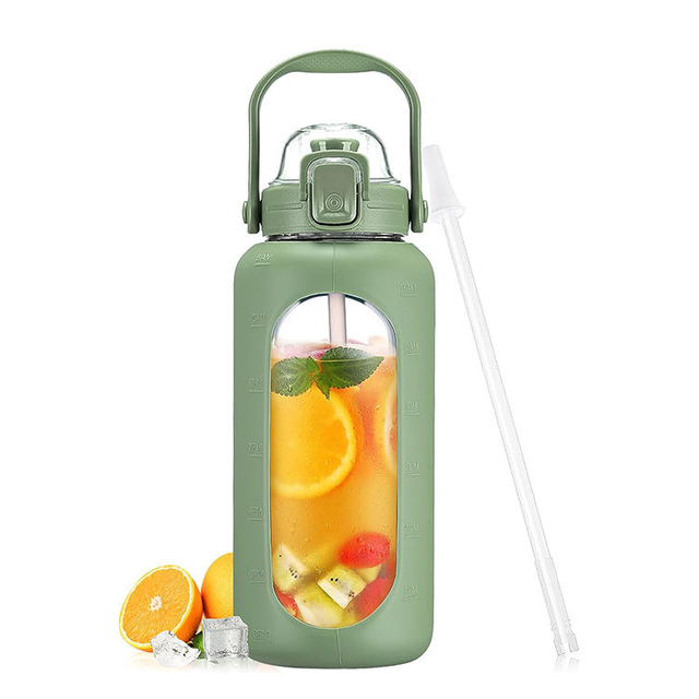 Bottiglia Personalizzata Botella De Agua Tritan Workout 2L Bpa Free Water Bottle With Straw and Handle Bottles