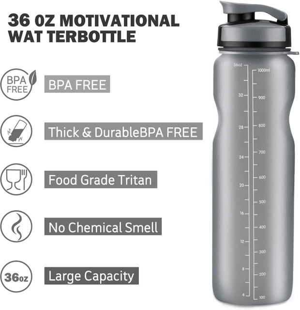 1000ML 32OZ BPA Multiple Color Convenient Portable Gym Drinking Water Plastic Bottle clear with Rope for Sports