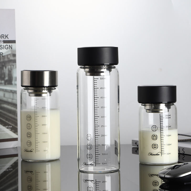 Custom Logo Customized 260Ml Clear Borosilicate Tea Glass Water Bottle for Drinking Water With Temperature Display