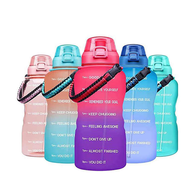 Botella Motivadora Garrafa Agua Transpatente Top Seller Personalized Hiking 2.2L Gym Water Bottle
