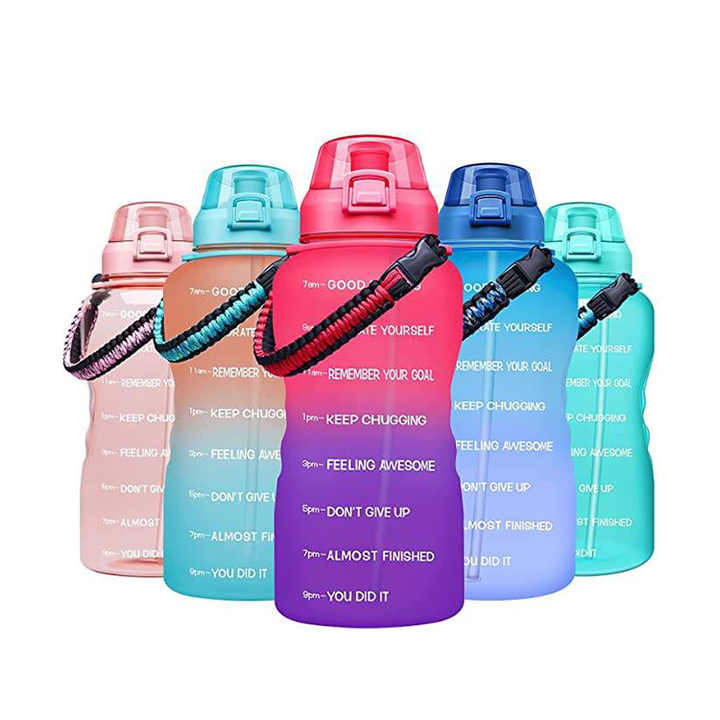 Botella Motivadora Garrafa Agua Transpatente Top Seller Personalized Hiking 2.2L Gym Water Bottle
