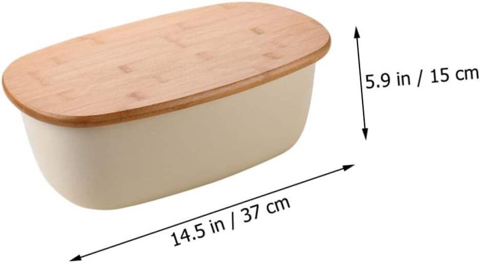 Big Capacity High Quality Durable Material with Strong Stability Elevated Design with Bamboo Lid Household Bread Box Food