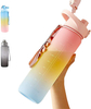32oz Motivation Water Bottle with Time Marker BPA Free & Frosted Tritan Plastic Water Bottle with Fruit Strainer