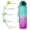 1L 32 OzCustom Plastic Straw Strainer Filter Gym Sports BPA Free Tritan Motivational Water Bottle With Time Marker