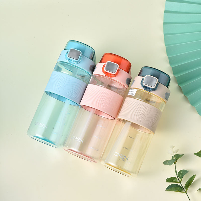 700ML Gradient Color Motivational Plastic Water Bottle with Time Marker