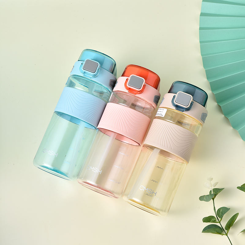 700ML Gradient Color Motivational Plastic Water Bottle with Time Marker