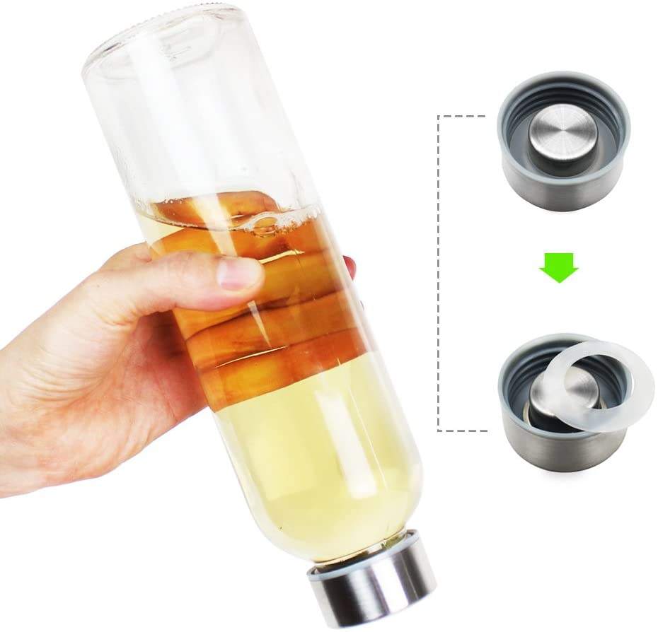 Hot Sell 500ml BPA Free Tritan High Borosilicate Glass Water Bottle with Bottle Cover for Hiking and Sports