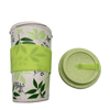 14OZ BPA Free Custom Wheat Straw Portable Coffee Mugs Bamboo Fiber Coffee Cup with Lid and Sleeve