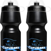 Bike Water Bottles with Holder - Cycling Mountain Squeeze Bottle - 2 Pack - 24oz Black