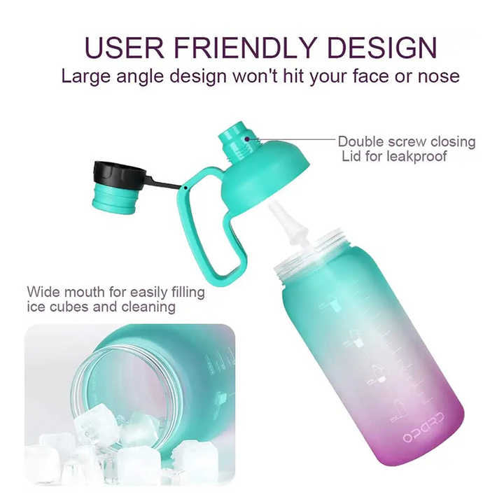 Botella De Agua 2L Sports Motivational 2000 Ml Bottles With Time Marker in Stock Water Bottle