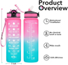32 oz Motivational Water Bottle Sports Water Bottle with 1000ml Straw Plastic Water Bottle Bpa Free