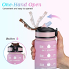 Customised 32 Oz Bpa Free Plastic Fitness Workout Sport Motivational Time Marker Water Bottle With Straw Strainer