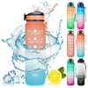 Workout Sport Custom Logo Insulated Straw Strainer Tritan 1L Plastic Motivational Water Bottles with Time Marker