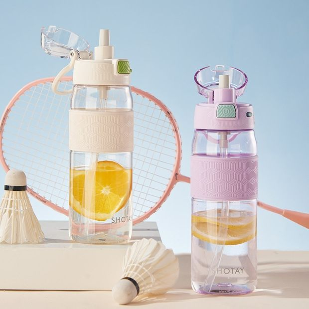 20oz 600Ml Large Capacity Plastic Water Bottle Sports Water Bottle With Straw