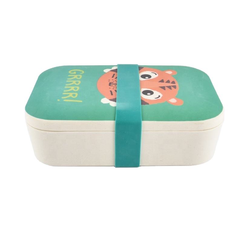 Eco Friendly BPA Free Custom Printed Biodegradable Bento Box for Kids Bamboo Fiber Bento Lunch Box