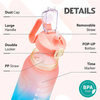 Custom 64oz Frosted Juice Jug Bpa Free Portable Sports Plastic Motivational Half Gallon Water Bottle with Straw/time Market