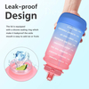 64 0z Motivational Time Marker Water Bottle with Straw Protective Silicone Boot Large Daily Water tank