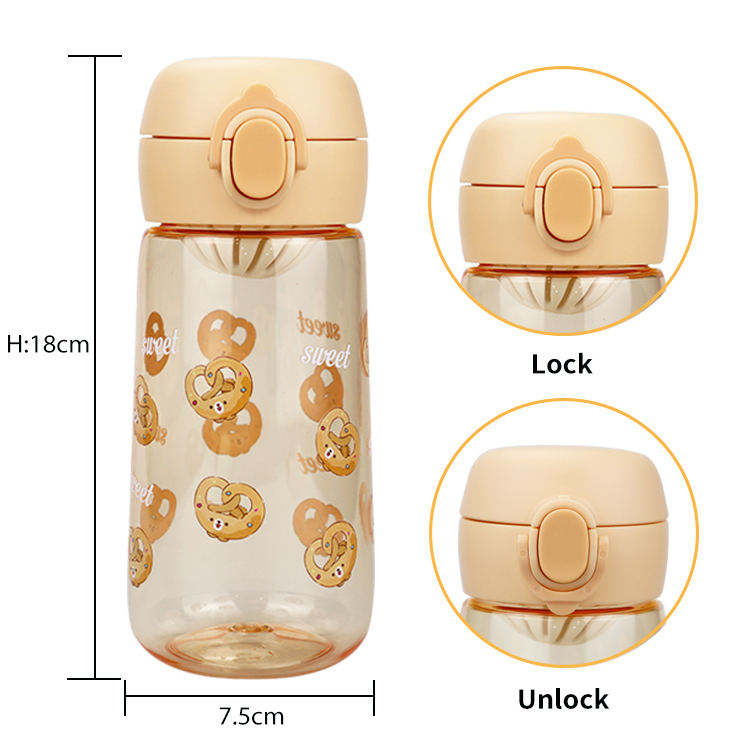 Wholesale 500Ml Cartoon Transparent Kids Water Bottle Direct Drinking Bpa Free Bottes With Lid Infuser