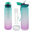 Top Seller 32oz 1L BPA Free Motivational Plastic Water Bottle Gym Sports Water Bottle with Time Marker Custom Logo
