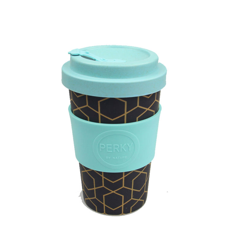 Eco Friendly Coffee Mugs Customize Reusable Bamboo Fiber Coffee Cup with Silicone Sleeve