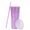 OEM ODM logo and Color BPA FREE Eco Plastic 20oz 24oz Diamond Tumbler Durian Cup studded Tumblers Cups With Lid and Straw