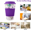 Eco-friendly PLA 400ml Wholesale Custom Pattern Reusable Bamboo Fiber Coffee Cup with Lid