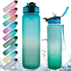 Les Bouteille Deau Botella Motivacional 1L Custom Logo 1000Ml Plastic Bottle Sport Water Bottles With Straw