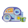 Eco-friendly Bamboo Fiber Dinner Kids Eating Plate Tableware Sets
