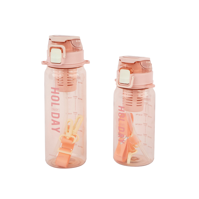 700ML 900ML 1500ml BPA Free Tritan Water Bottle Sports Outdoor Gym Frosted Plastic with Time Marker