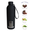 2024 New Tea Cup Black Colour with Filter Tea Cup Fruit Cup with Handle Rope Easy to Carry 500ML Stainless Steel Bottle
