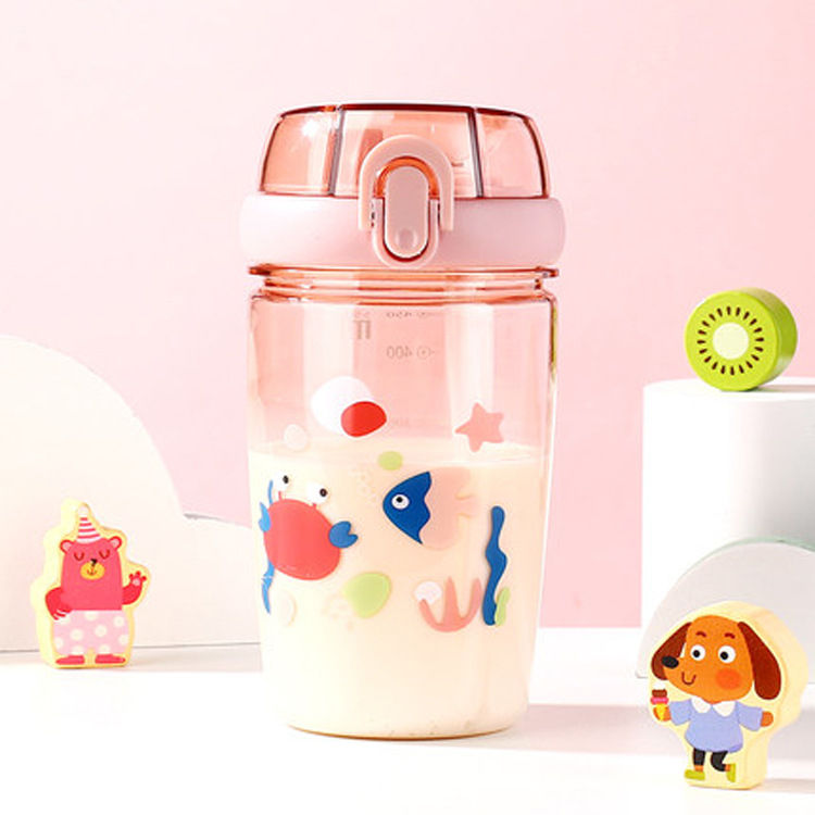 2024 New Bpa Free 650Ml Botella De Agua Ninos Cartoon Kid Drink Water Bottle With Straw